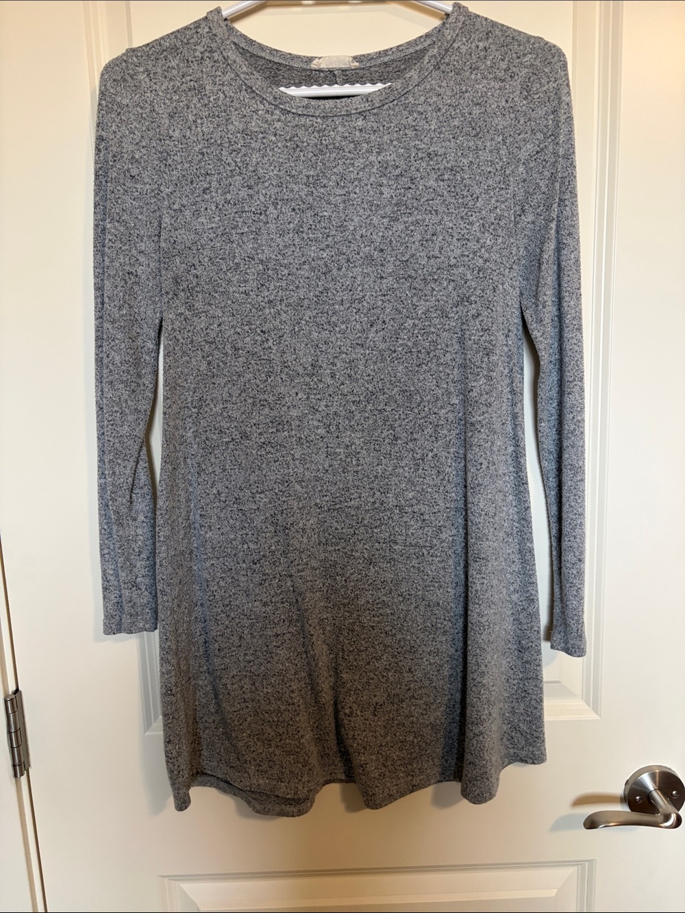 Olivia Rae Heather Gray Long-Sleeve Knit Swing Dress